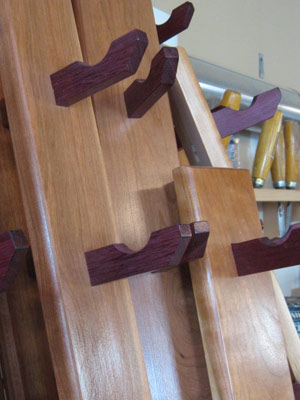 Custom Fly fishing cabinets from New Hamphire: Solid Cherry Wood Fly-fishing  Rod Holders. Custom Cabinetry