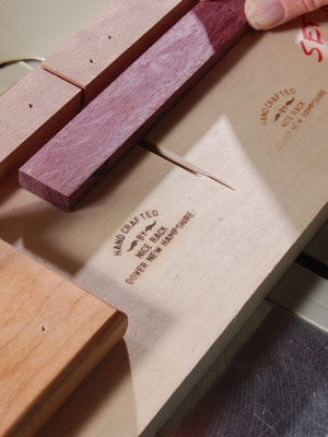Purple heart wood is used for the supports