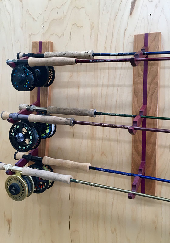 Wooden Fishing Rod Holder / Rack - Wall mount  Fishing rod rack, Fishing  rod storage, Rod holder